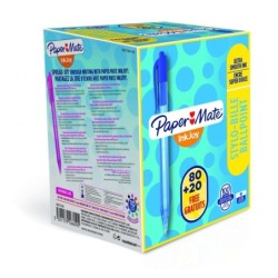 Paper Mate S0977440 Inkjoy Retractable Pens Blue Ink - Pack of 100