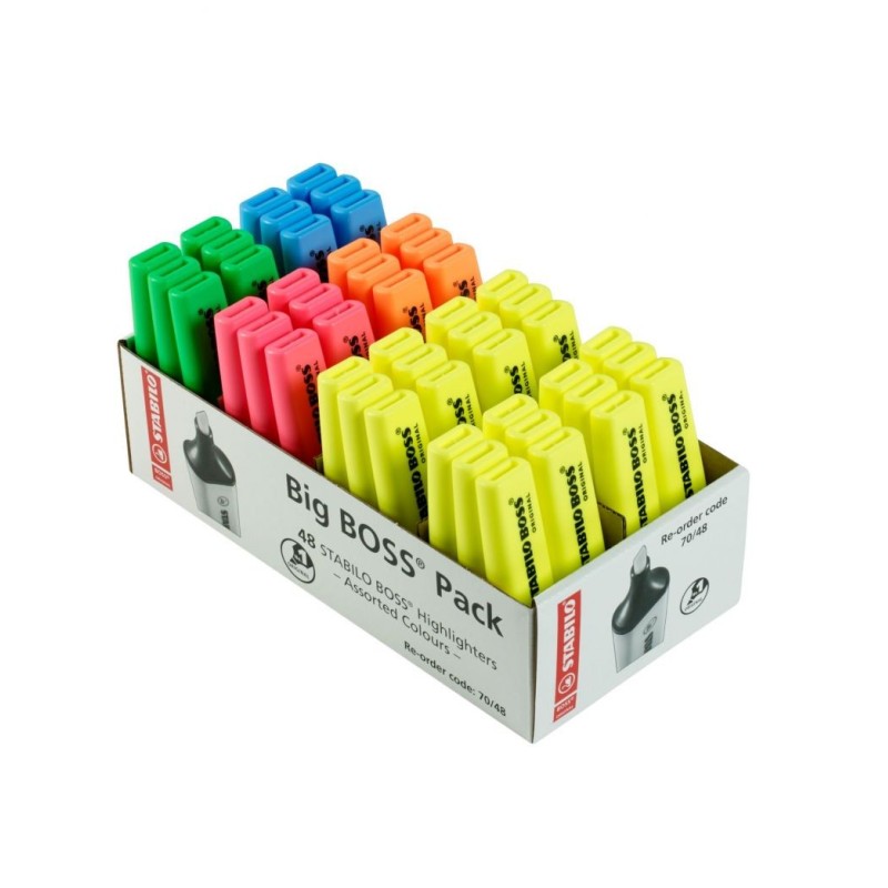 STABILO BOSS ORIGINAL Highlighter Pack of 48 Assorted Colours