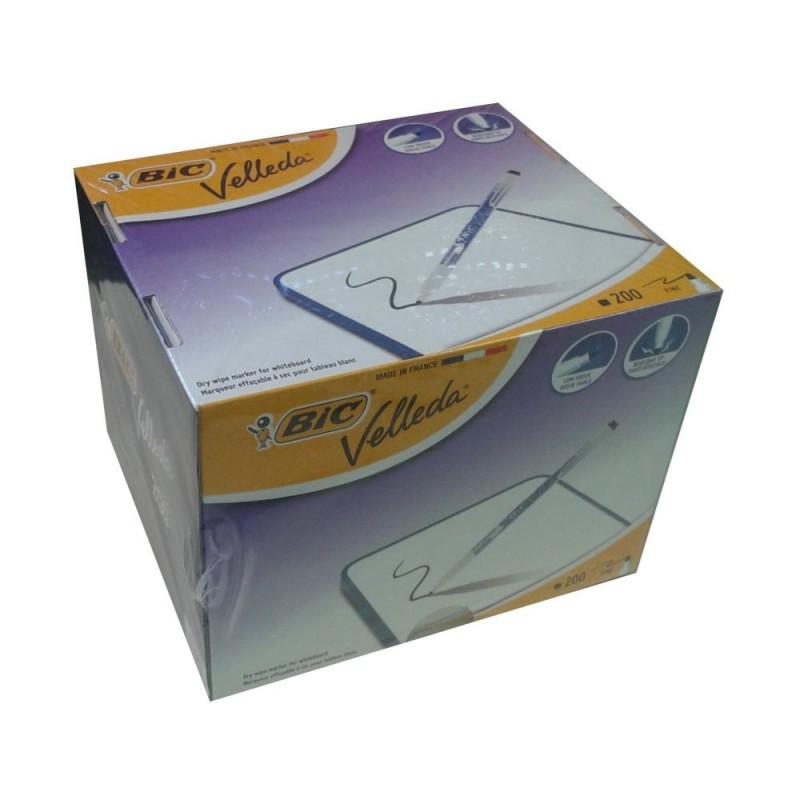 Bic Pack of 200 Velleda1721 Whiteboard Marker Bullet Tip Blk