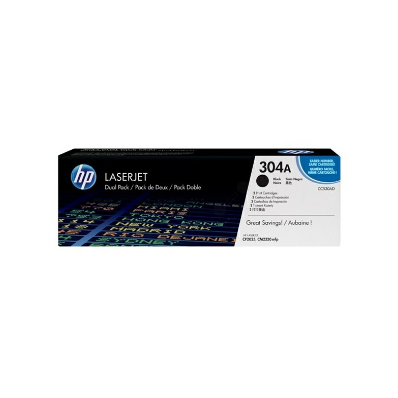 HP  (304A) Original Toner cartridge black twin pack (CC530AD)