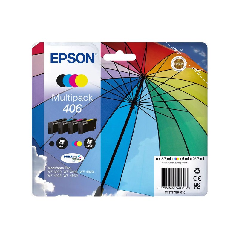Epson  (406) Original Ink cartridge multi pack Bk,C,M,Y (C13T17G64010)