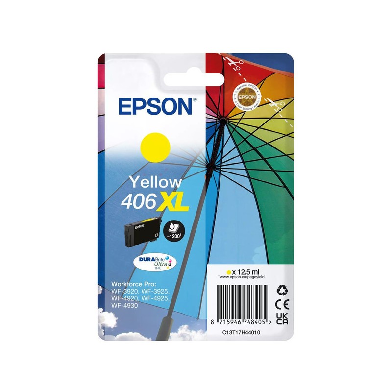 Epson  (406XL) Original Ink cartridge yellow high-capacity (C13T17H44010)