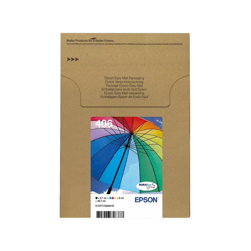 Epson  (406) Original Ink cartridge multi pack Bk,C,M,Y EasyMail (C13T17G64510)
