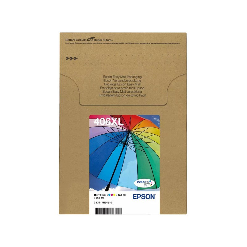 Epson  (406XL) Original Ink cartridge multi pack Bk,C,M,Y high-capacity EasyMail (C13T17H64510)